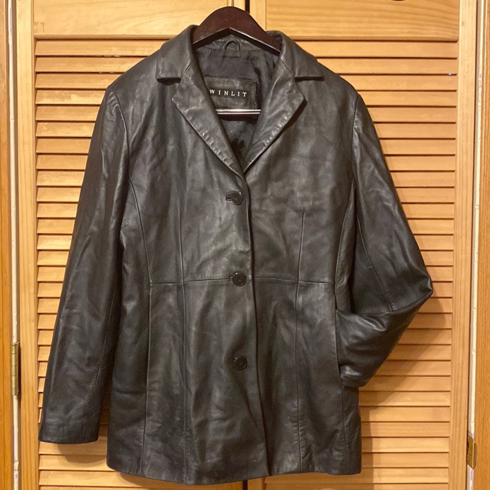 Winlit Black Genuine Leather Jacket Supple Classy